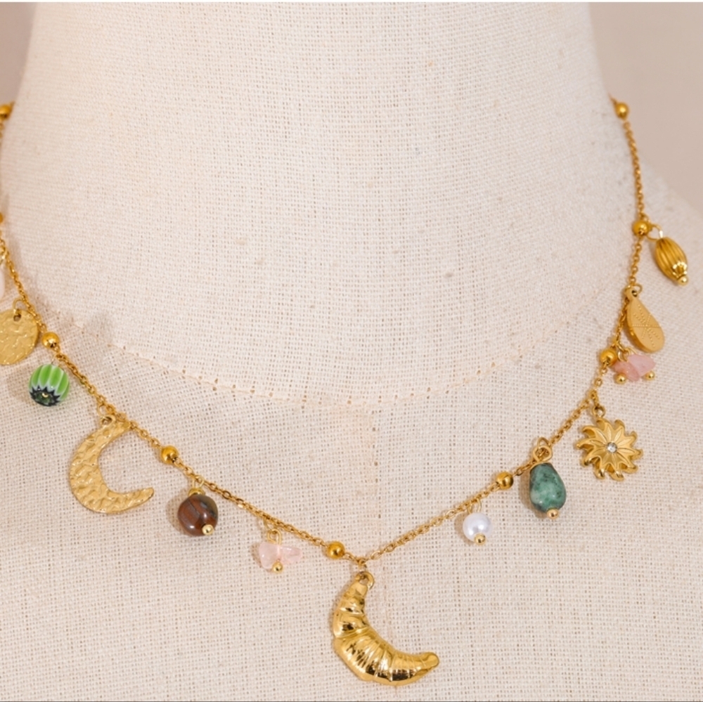 Charm Croissant Necklace Gold Plated | NWOT